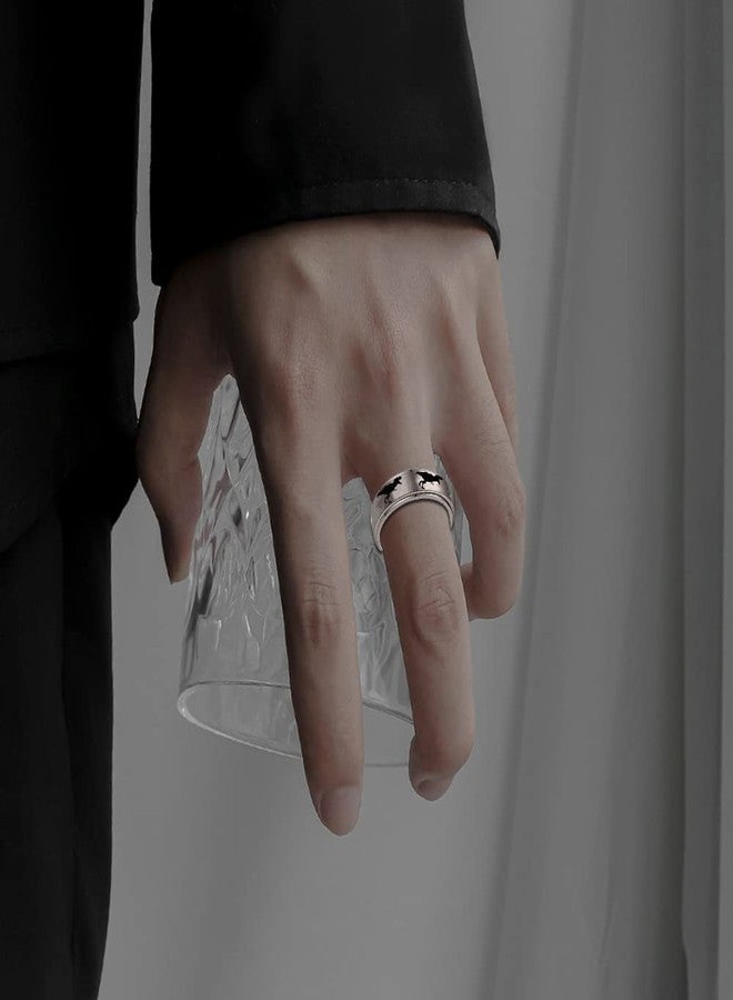 OIDIMS خواتم دوارة على شكل ديناصور تيرانوصور ريكس للرجال والنساء، مصنوعة من الفولاذ المقاوم للصدأ المضاد للحساسية، لتخفيف التوتر والقلق، خاتم ديناصورات العصر الجوراسي، لعبة تدور بحرية، خاتم إصبع، هدية مجوهرات شخصية للحبيب أو الأب أو عيد الميلاد (6) - Image 2